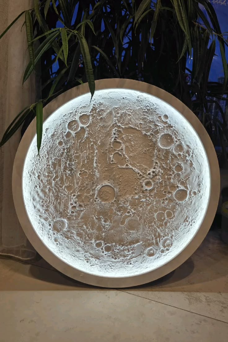 Luxury 3D Moon Wall Art LED Light – Handmade Lunar Crater Design