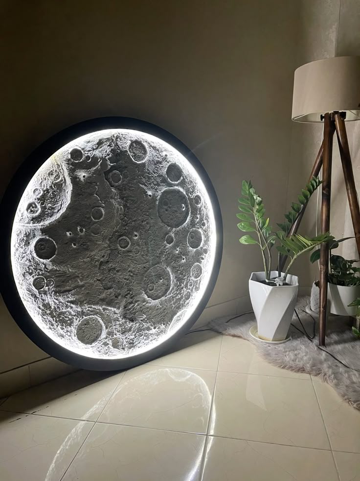 Luxury 3D Moon Wall Art LED Light – Handmade Lunar Crater Design