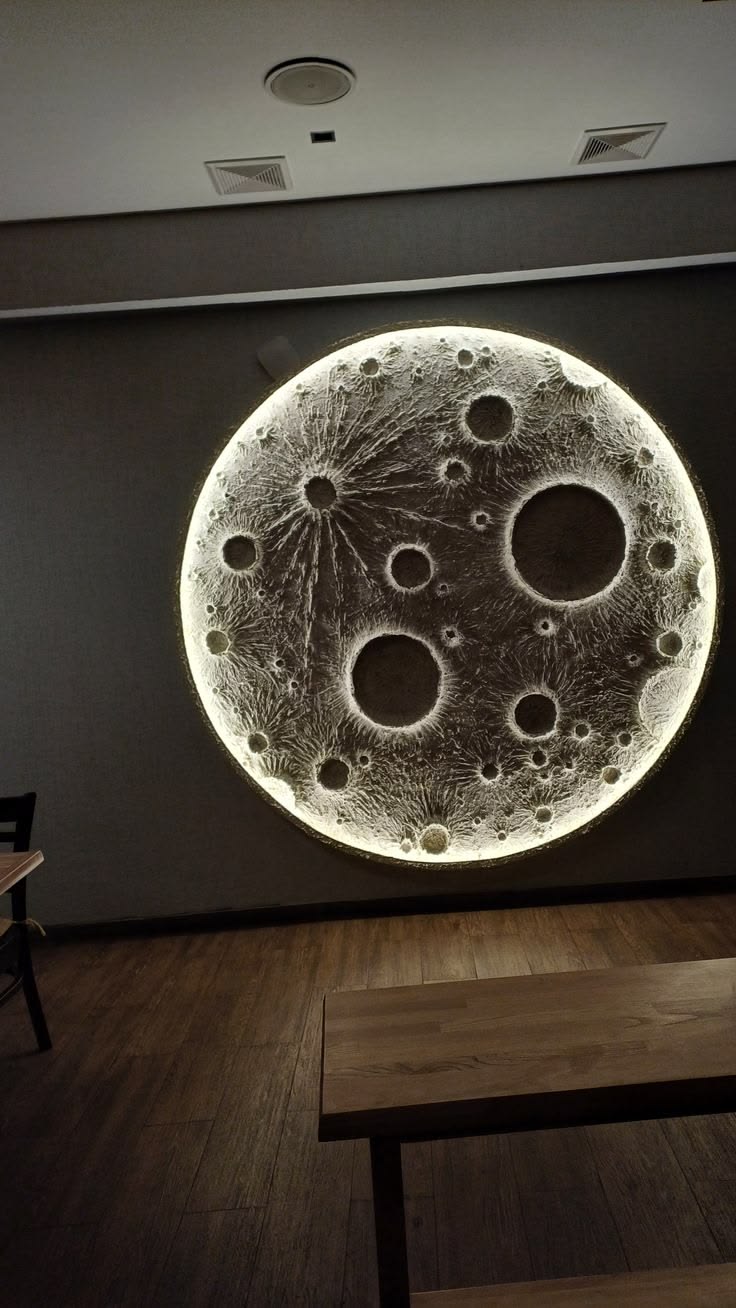 Luxury 3D Moon Wall Art LED Light – Handmade Lunar Crater Design
