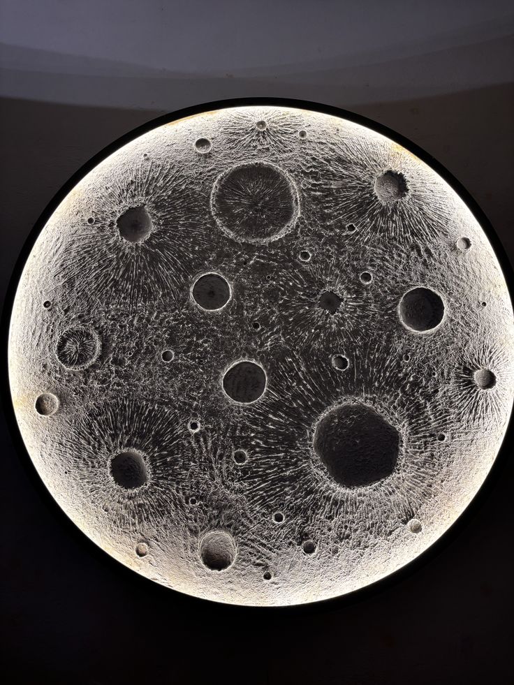 Luxury 3D Moon Wall Art LED Light – Handmade Lunar Crater Design