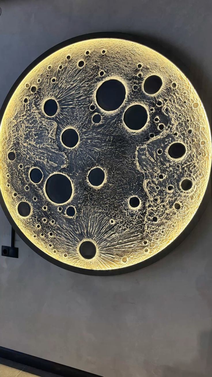 Luxury 3D Moon Wall Art LED Light – Handmade Lunar Crater Design