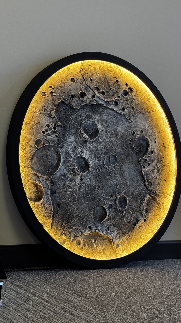 Luxury 3D Moon Wall Art LED Light – Handmade Lunar Crater Design